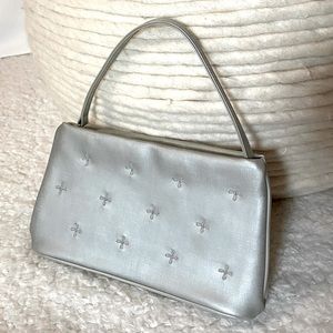 Satin Silver Hand Bag